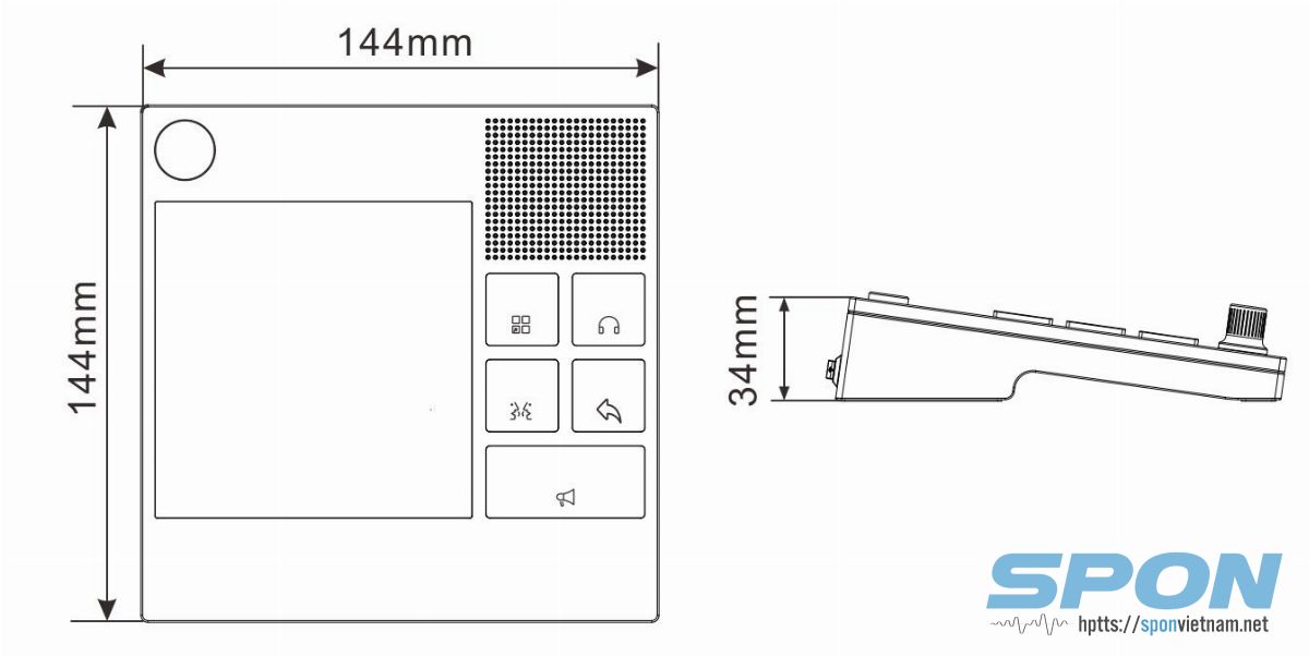 Kích thước micro cảm ứng XC-9038N